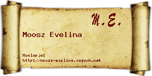 Moosz Evelina névjegykártya